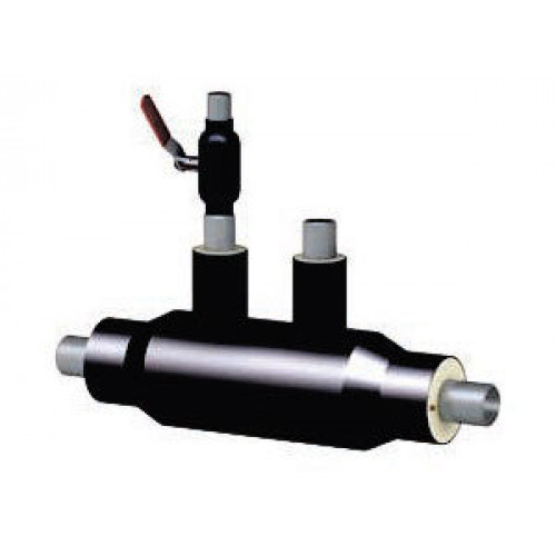 Кран шаровой с воздушником ППУ ПЭ тип 1 09Г2С BROEN Ballomax 25х25х4х1900 мм ГОСТ 8732-78